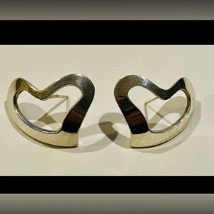 Vintage Silver Earrings TAXCO MEXICO cutout Heart vintage earrings